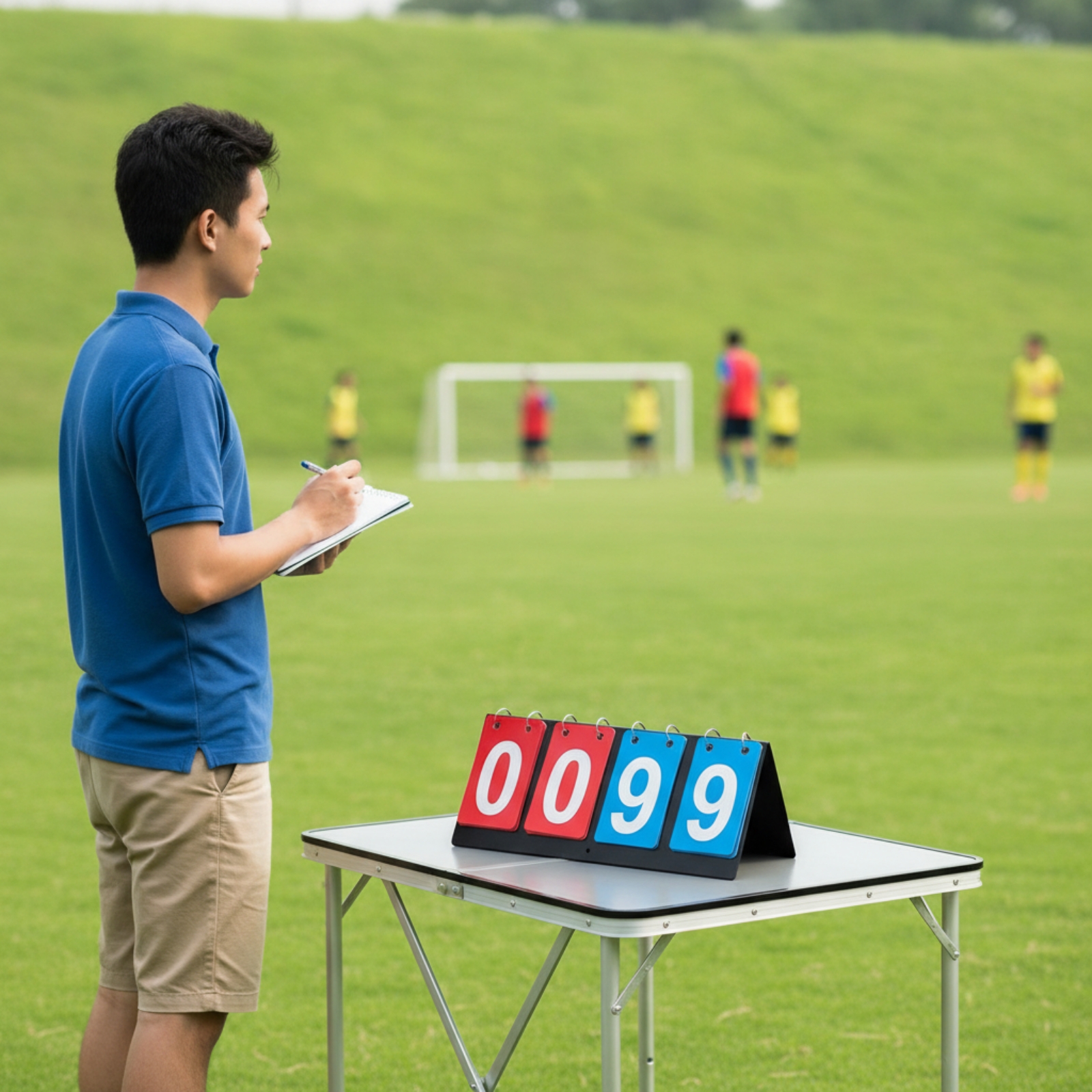 Table Tennis Table - Tabletop Scoreboard Foldable Manual Scoreboard Equipment