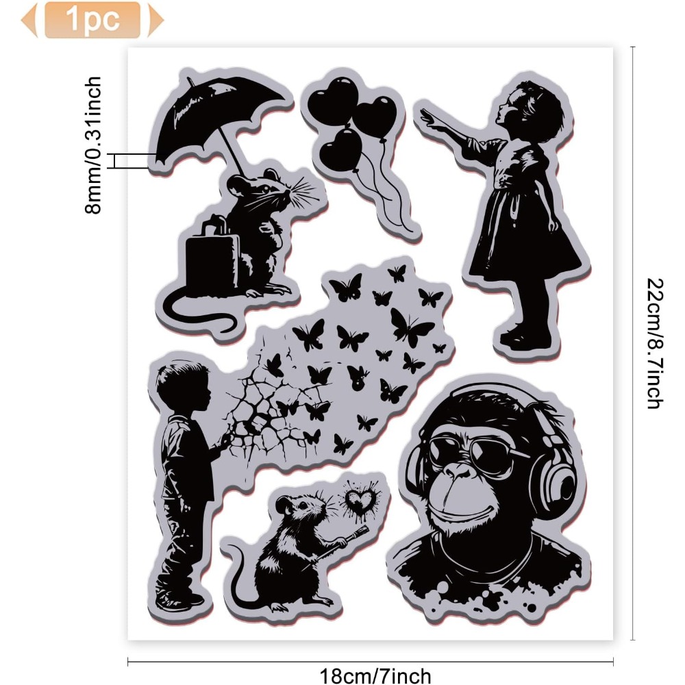 Grafitti Balloon Monkey Cling  – Butterfly Rubber Sheet recenzja i cena